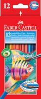 Kinder - Aquarellfarbstifte. 12 Aquarellfarben + Pinsel im Kartonetui