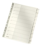 Kartonregister 1-10, A4, Karton, 10 Blatt, grau