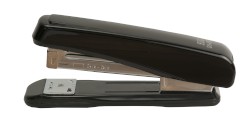 Tischheftgerät aus Metall schwarz, Lochabstand: 58 mm, Stanzleistung: 2,0 mm/20 Blatt
