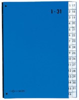 Pultordner Hartpappe A-Z Teilung: 32 Fächer blau
