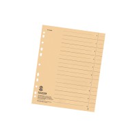 Trennblatt, RC-Kraftkarton, DIN A4, 230 g/qm, mit Organisationsaufdruck, chamois, 100 Stück
