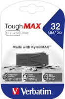 USB 2.0 STICK ToughMAX grau, Ausführung: 32 GB, Maße mm: 46 x 20 x 9