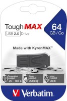 USB 2.0 STICK ToughMAX grau, Ausführung: 64 GB, Maße mm: 46 x 20 x 9