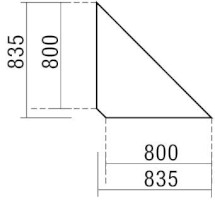 Verkettungsplatte Dreieck Dekor 800x800-835x835 mm lichtgrau