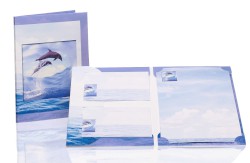 Briefpapierpack Delfin Flipper mehrfarbig