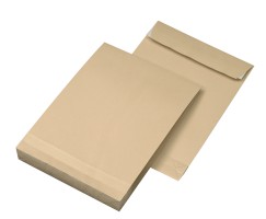 Faltentasche Natron braun, Ausführung: DIN B4, Papier: 130 g/qm, haftklebend, ohne Fenster