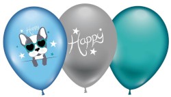 Luftballons Happy Dog 6 Ballons mehrfarbig
