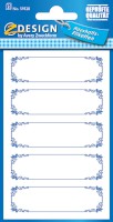 Marmeladen-Etiketten, Papier, blauer Rahmen, blau, 15 Aufkleber