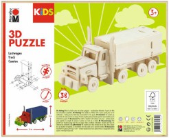 Holz-Puzzle 3D KiDS Lastwagen 38 Teile zum Ausmalen