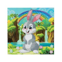 Crystal Art Karte "Rabbit in Wonderland" 18x18 cm