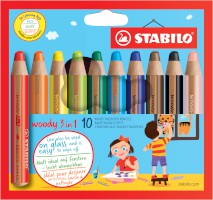Multitalent-Stift STABILO® woody 3 in 1, Kartonetui mit 10 Stiften
