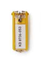 Schlüsselanhänger KEY CLIP, aus Kunststoff, 70 x 25 mm, gelb, 6 Stück