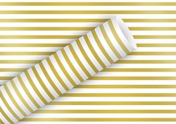 Geschenkpapier-Rolle Stripes gold