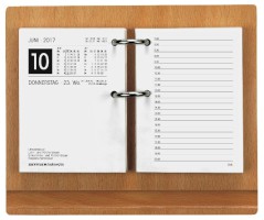 Untersatz 331 für Umlegekalender 336, Holz, hellmattiert, braun, 185x155x30 mm