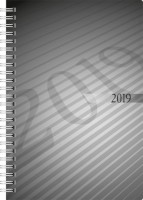 Buchkalender futura 2 für 2022 anthrazit, Format: DIN A5, Wire-O-Bindung.