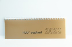 Tischkalender rido® Septant für 2022 gold, B x H mm: 307 x 105