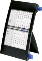 Dreimonatskalender – Tischkalender für 2022 / 2023, Ausführung: Drehknöpfe blau, Format: 110 x 183 mm