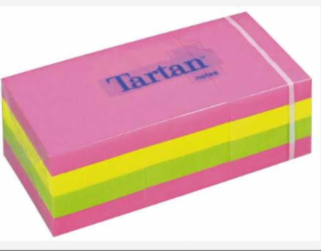 Haftnotiz Tartan Notes 51x38mm Neon-Bunt
